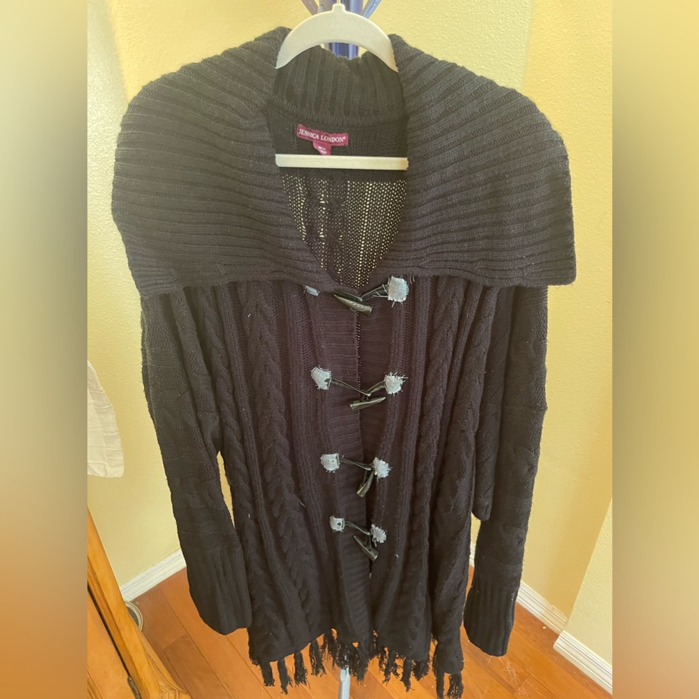 Jessica London - black knitted winter coat